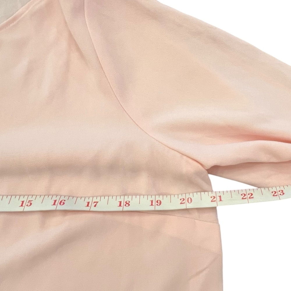 Talbots Blouse Pastel Pink Cutout Sleeves 3/4 Hidden Side Zipper Size LP NWT - Picture 11 of 13